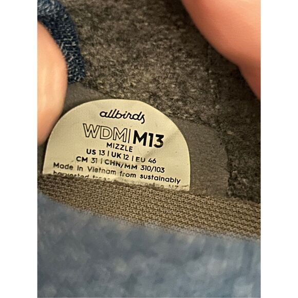 Allbirds Wool Dasher Mizzle Knit Running Shoes Mens 13 Blue Lace Up Sustainable main image 2